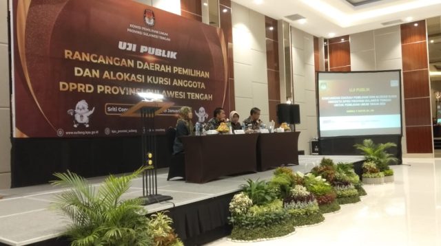 KPU Sulteng Uji Publik Rancangan Dapil dan Alokasi Kursi DPRD Provinsi