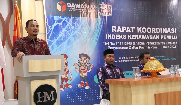 Bawaslu Rakor Indeks Kerawanan di Daerah Perpindahan Penduduk Tertinggi se-Sulteng