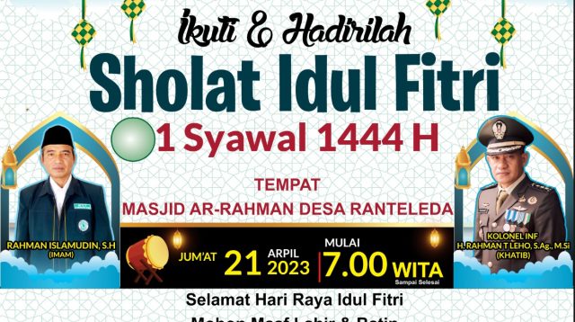 Perwira Kostrad Shalat Id di Kampung