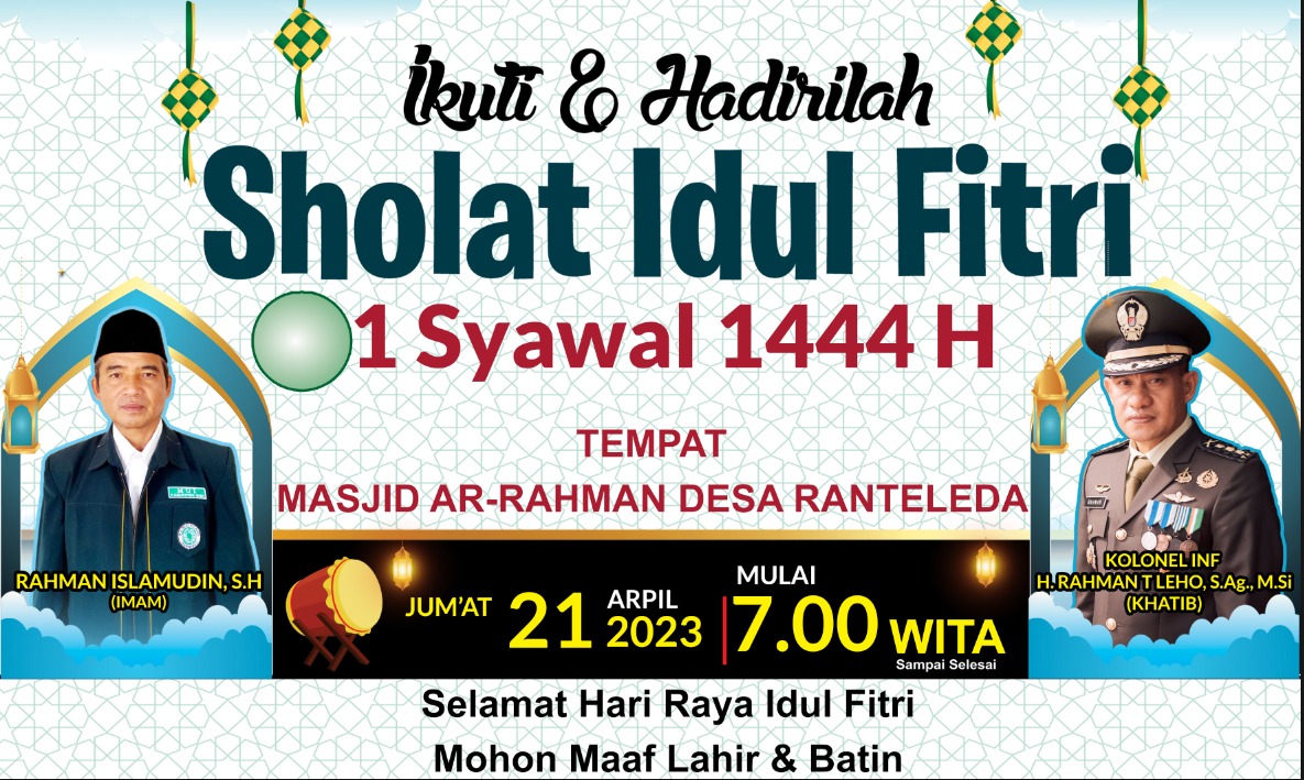 Perwira Kostrad Shalat Id di Kampung