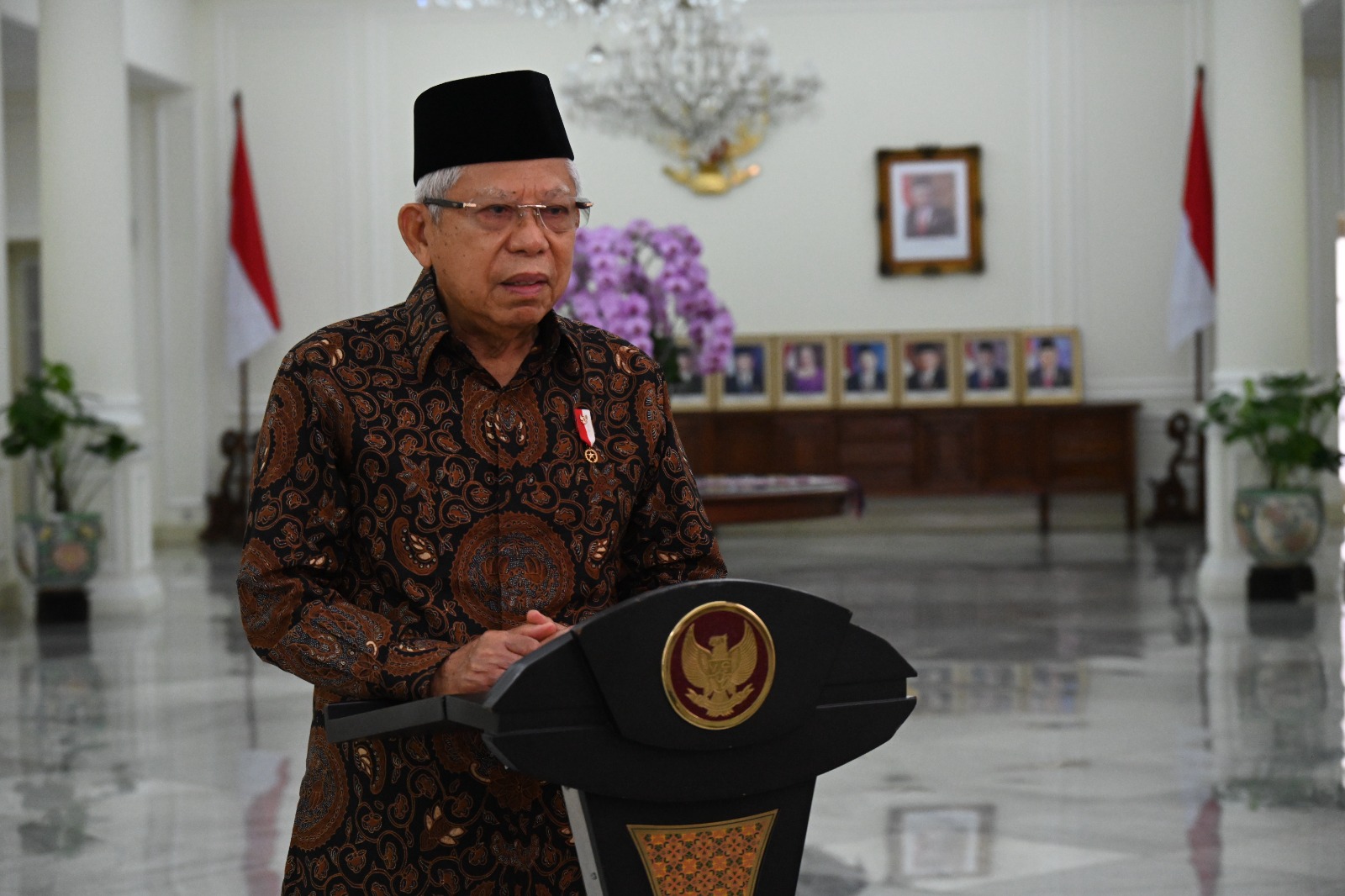 Wakil Presiden (Wapres) K.H. Ma’ruf Amin pada acara Rapat Koordinasi Nasional (Rakornas) Kepegawaian Tahun 2023 yang disampaikan secara virtual di Jakarta, Selasa (30/05/2023). (Foto: BPMI-Setwapres)