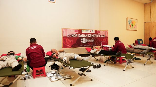 Transfusi Kebaikan pada Semarak HUT Ke-80 RI, IMIP Gelar Donor Darah Libatkan Seluruh Karyawan