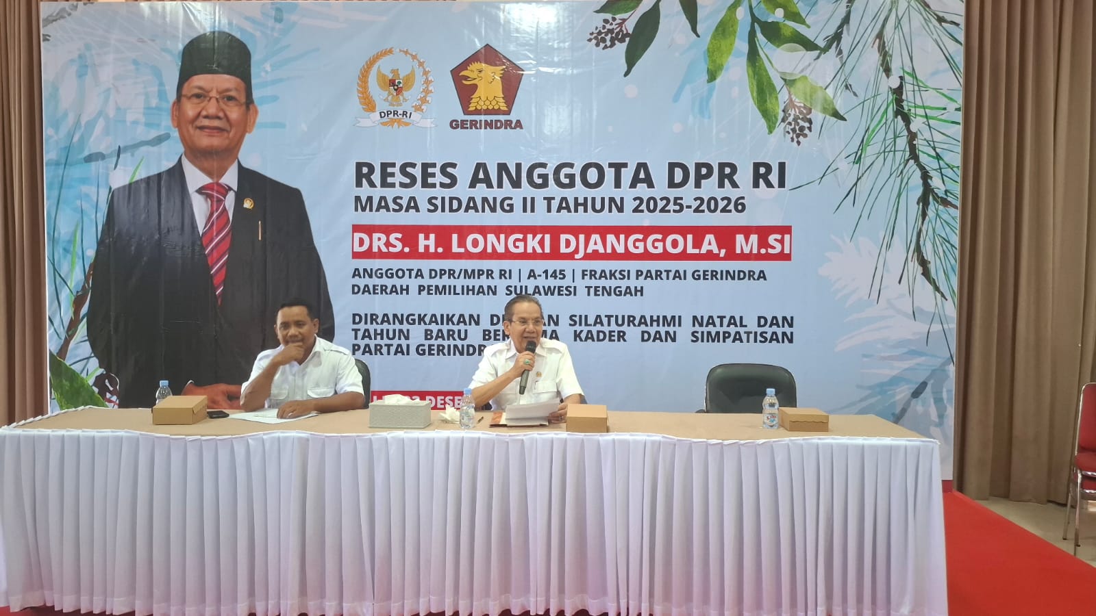 Anggota Komisi DPR RI Fraksi Partai Gerindra Longki Djanggola menggelar Reses Masa Sidang II Tahun 2025-2026 di Palu, Sulawesi Tengah.