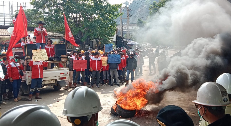 Aksi Unjuk Rasa Serikat Buruh Ricuh, Dua Petugas Keamanan IMIP Terluka
