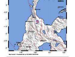 Gempa M 3,2 Guncang Sigi, Getaran Terasa hingga Skala II-III MMI