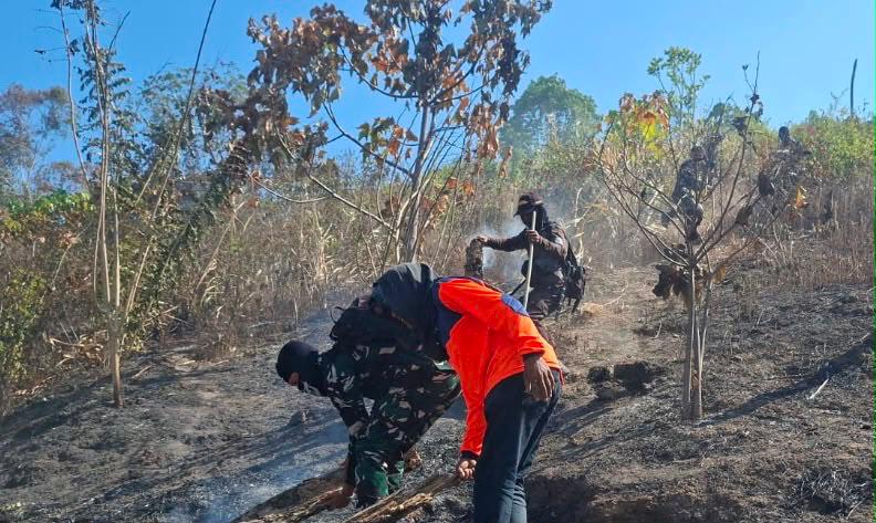 Penanganan Karhutla di Desa Jono menjadi wujud sinergi antara TNI, Polri, pemerintah desa dan masyarakat dalam mencegah meluasnya kebakaran serta melindungi lahan perkebunan dan lingkungan.