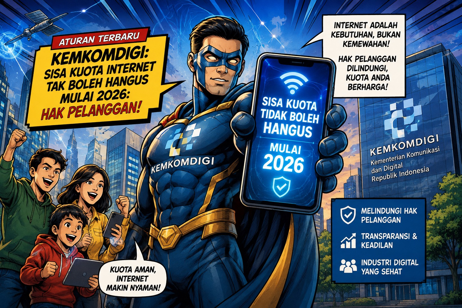 Pemerintah menerbitkan aturan baru yang mewajibkan operator memberikan perlindungan terhadap sisa kuota internet yang telah dibayar pelanggan.