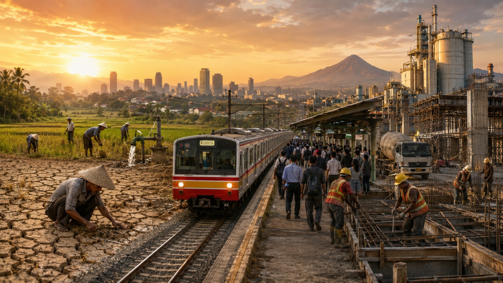Pembangunan membutuhkan industri. Industri membutuhkan transportasi. Pertumbuhan kota membutuhkan angkutan massal.